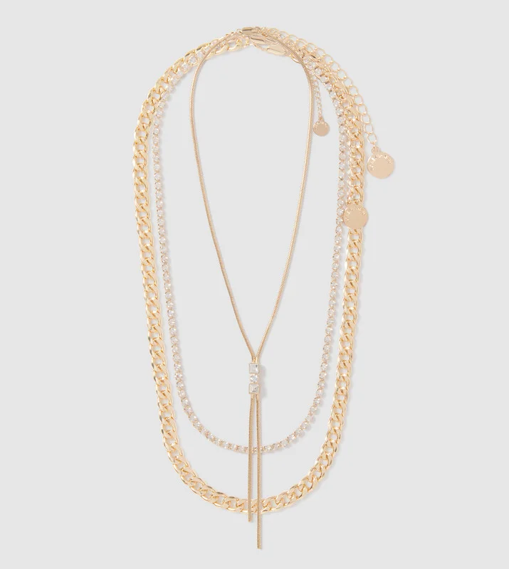 SIGNATURE LAURIE Layered Tassel Stone Necklace